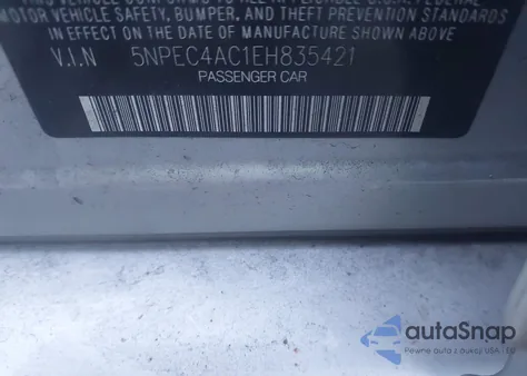 2014 Hyundai Sonata Se from USA, damaged, VIN 5NPEC4AC1EH835421